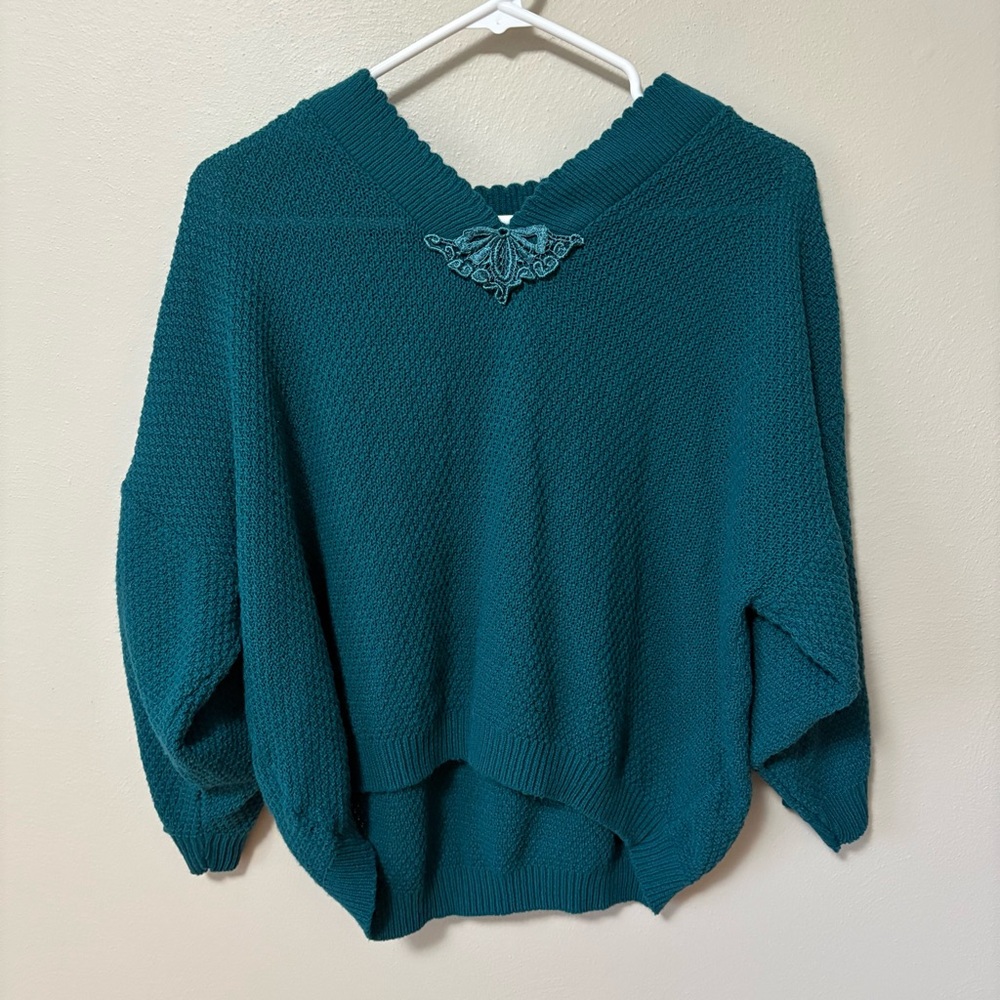 Vintage Dolman Sleeve Cropped Sweater L